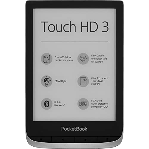 PocketBook e-Book Reader 'Touch HD 3' (deutsche Version) 16 GB Speicher, 15,24 cm (6 Zoll) E-Ink Carta Display - Metallic Grey