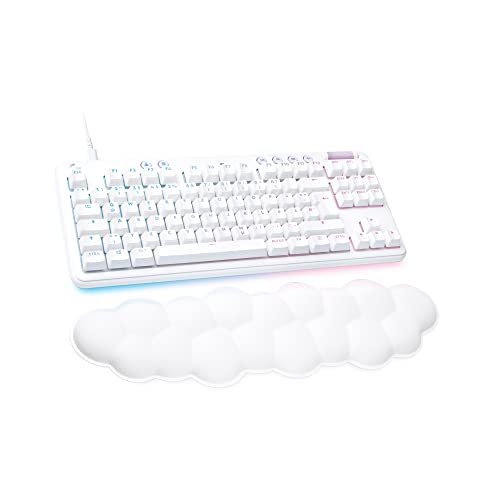 Logitech G713 kabelgebunden Tastatur mit LIGHTSYNC RGB-Beleuchtung, Taktile Switches (GX Brown) und Handballenauflage, PC/Mac - Weiß
