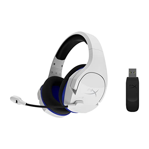 HyperX Cloud Stinger Core – kabelloses Gaming Headset, für PS4, PS5, PC, leicht, robuste Stahlschieberegler, geräuschunterdrückendes Mikrofon, Einheitsgröße, Weiß