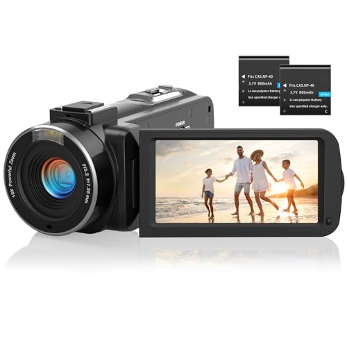 Videokamera Camcorder 1080P 36MP IR-Nachtsicht Videokamera Digitalkamera mit 2 Batterien, 3,0-Zoll-IPS-Bildschirm Vlogging Kamera 30FPS 16X Digitalzoom für YouTube, Streaming-Videoaufzeichnung, Tiktok