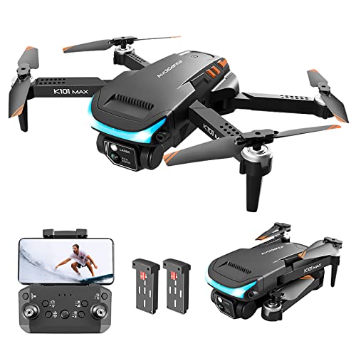 Drohne mit Kamera HD 1080P, FPV WiFi Live Übertragung Drohne für Kinder Anfänger, 2 Akku lange Flugzeit, Flugbahnflug,Hindernisvermeidung, One Key Start/Landen, Headless Modus