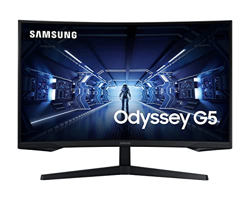Samsung Odyssey G5 Curved Gaming Monitor C27G54TQBU, 27 Zoll, VA-Panel, WQHD-Auflösung, AMD FreeSync Premium, 1 ms Reaktionszeit, Bildwiederholrate 144 Hz, Schwarz