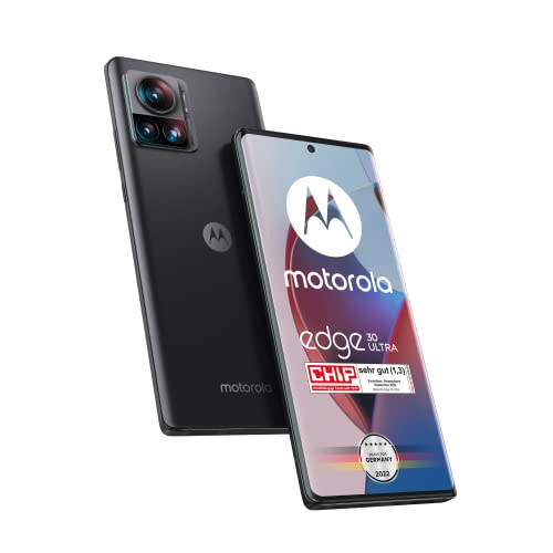 Motorola edge30 ultra Smartphone (6,7'-FHD+-Display, 200-MP-Kamera, 12/256 GB, 4610 mAh, Android 12), Interstellar Black, inkl. Schutzcover + KFZ-Adapter [Exklusiv bei Amazon]
