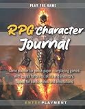 RPG Character Journal: Game planner for pen & paper role-playing games with pages for traits, skills and inventory. Space for cards, notes and annotations