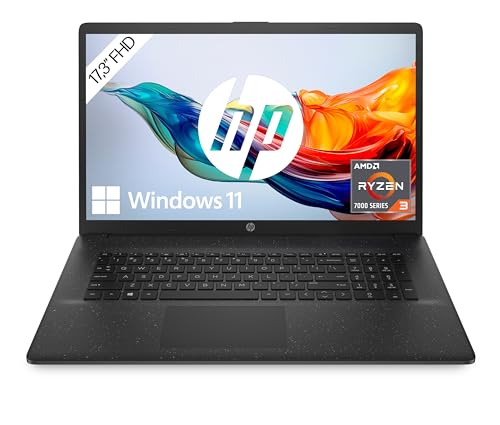 HP Laptop | 17,3' FHD Display | AMD Ryzen 3 7320U | 8 GB DDR5 RAM | 512 GB SSD | AMD Radeon-Grafik | Windows 11 | QWERTZ | Schwarz inkl. 25 GB Dropbox-Speicher für 12 Monate