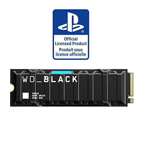 WD_BLACK SN850 2 TB NVMe SSD Offiziell Lizenziert für PS5 Konsolen (interne Gaming SSD mit Heatsink; PCIe Gen4 Technologie, bis zu 7.000 MB/s Lesen, M.2 2280)