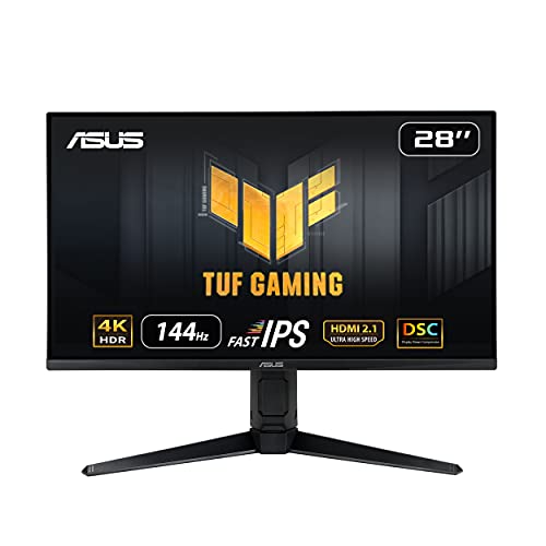 ASUS TUF Gaming VG28UQL1A | 28 Zoll UHD 4K Monitor | 144 Hz, 1ms GtG, FreeSync Premium & G-Sync kompatibel, DisplayHDR 400 | Fast IPS Panel, 16:9, 3840x2160, DisplayPort, HDMI 2.1, USB, ergonomisch