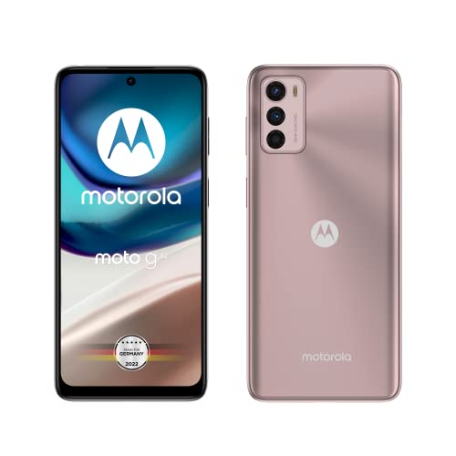 Motorola Moto g42 Smartphone (6,4'-FHD+-Display, 50-MP-Kamera, 4/64 GB, 5000 mAh, Android 12), Metalic Rose, inkl. Schutzcover + KFZ-Adapter