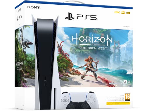 Sony PlayStation 5 B Chassis, 825GB SSD, Disc Edition, White + Horizon Forbidden West Voucher