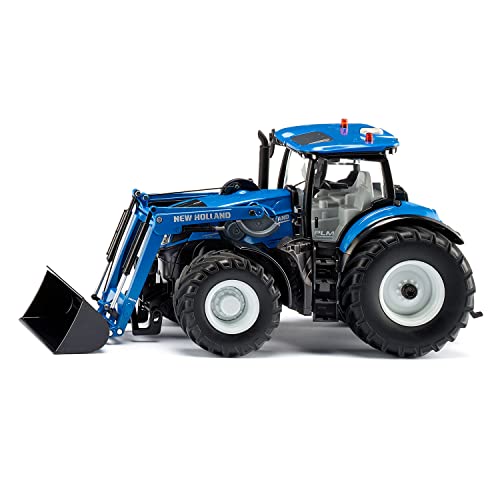 siku 6797, New Holland T7.315 Traktor mit Frontlader, Blau, Metall/Kunststoff, 1:32, Ferngesteuert, Ohne Fernsteuermodul, Steuerung per Bluetooth via App