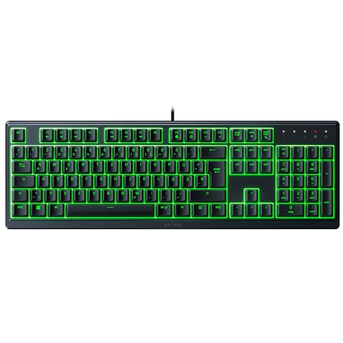 Razer Ornata V3 X - Flache Membran-Tastatur mit Chroma RGB (Lautlose Membran-Switches, Ergonomische Handballenauflage, Tastenkappen Anti-UV-Beschichtun) QWERTZ DE-Layout | Schwarz
