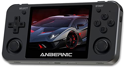 Anbernic RG351MP Handheld Spielkonsole , Retro Spielkonsole 3.5 Zoll IPS Bildschirm Built-In 64G TF Card 2500 Games Support PSP / PS1 / N64 / NDS (Black)