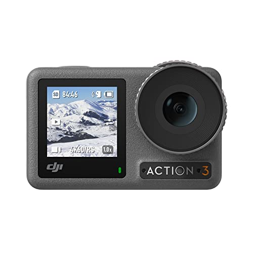 DJI Osmo Action 3 Standard-Combo - 4K Action-Cam mit superweitem Sichtfeld, HorizonSteady, kältebeständig, langlebig, vertikale Schnellverschlusshalterung, 16 m wasserdicht, Zwei Touchscreens