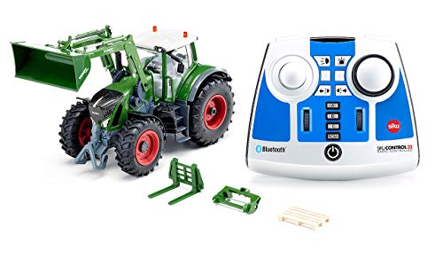 siku 6796, Fendt 933 Vario Traktor mit Frontlader, Grün, Metall/Kunststoff, 1:32, Ferngesteuert, Inkl. Bluetooth-Fernsteuerung und Zubehör, Steuerung via App möglich