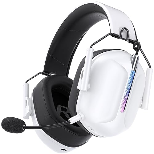 Gaming Headset, 2,4GHz Gaming Kopfhörer kabellos für PC/PS5/PS4/Switch, Wireless Headset Bluetooth 5.2 mit Mikrofo Geräuschunterdrückendes, 40H+ Akkulaufzeit. Wired headset 3.5mm für Xbox Series