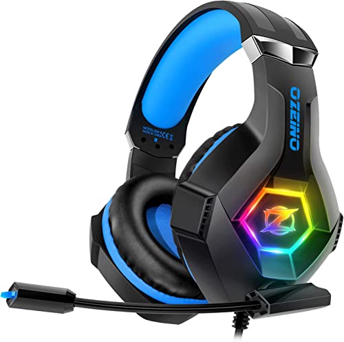 Ozeino Gaming Headset for PS4 PS5 PC,PS4 Headset with Microphone 3D Surround Sound Headphones Noise Cancelling RGB Lights…