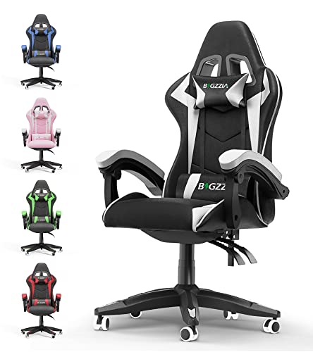 bigzzia Gaming Stuhl Ergonomisch - Gaming Chair Gamer Stuhl Höhenverstellbar Computerstuhl für Erwachsene Mädchen Junge, Schwarz