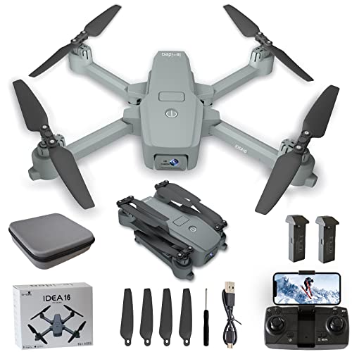 IDEA16 Drohne mit Einstellbarer Kamera 4K, 5 GHz WIFI FPV Drone mit 2 Kameras/Optische Flusspositionierung drohn camera 720P, uav Faltbarer RC Quadrocopter, drohnen 2 Batterien 30 Minuten Flugzeit