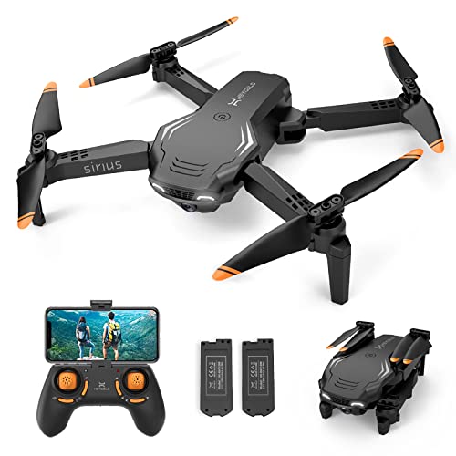 Heygelo S90 Drohne mit Kamera 1080P für Kinder, Faltbar Mini Drohne mit 2 Akku Lange Flugzeit, FPV Live Übertragung, App Steuerung, Kopflose Modus, 3D Flip, RC Drone Kinderspielzeug für Anfänger