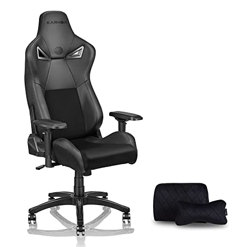 KARNOX BK Gaming Stuhl Bürostuhl Ergonomischer Chefsessel pc Stuhl Gaming Sessel Sportsitz mit Kopfstütze und Lendenkissen 90-155° Einstellbarer neigungswinkel schwarz …