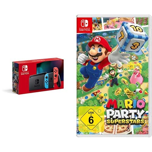 Nintendo Switch Konsole - Neon-Rot/Neon-Blau + Mario Party Superstars [Nintendo Switch]