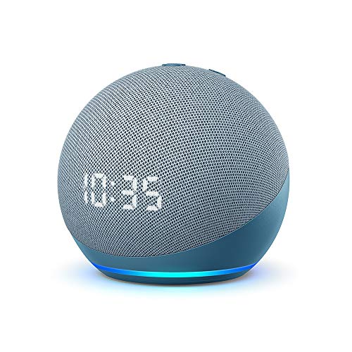 Echo Dot (4. Generation) | Smarter Lautsprecher mit Uhr und Alexa | Blaugrau