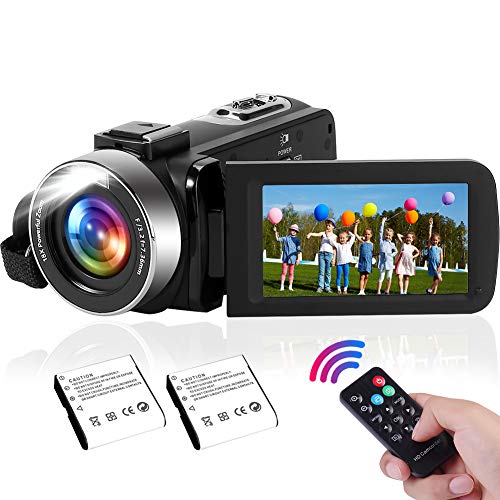 DREANNI Camcorder Videokamera 2.7K 42MP mit LED-Fülllicht, 18X Digital Zoom Digitalkamera 3,0 Zoll IPS-Bildschirm Vlogging-Kamera für YouTube mit Fernbedienung