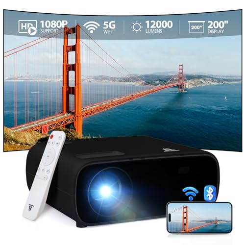 Mini Beamer,16000 Lumen Bluetooth Beamer 1080P Unterstützt, 5G WiFi LED Heimkino Portable Projektor, Kompatibel mit iOS/Android/Laptop/PS5/PC/TV-Stick/Switch Z02